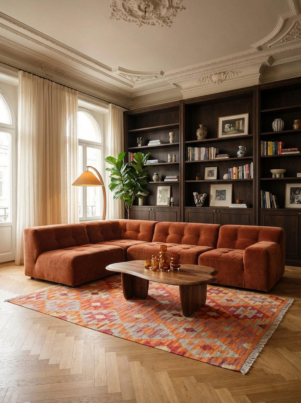 HANDWEBTEPPICH Gashgai Kelim Rot, Orange 172/130 cm Schurwolle - Orange, Textil (130/172cm) - Looma