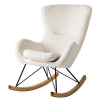 SCHAUKELSTUHL - Teddystoff - Hellbraun/Weiß, Holz/Textil (76/103/100cm) - home24