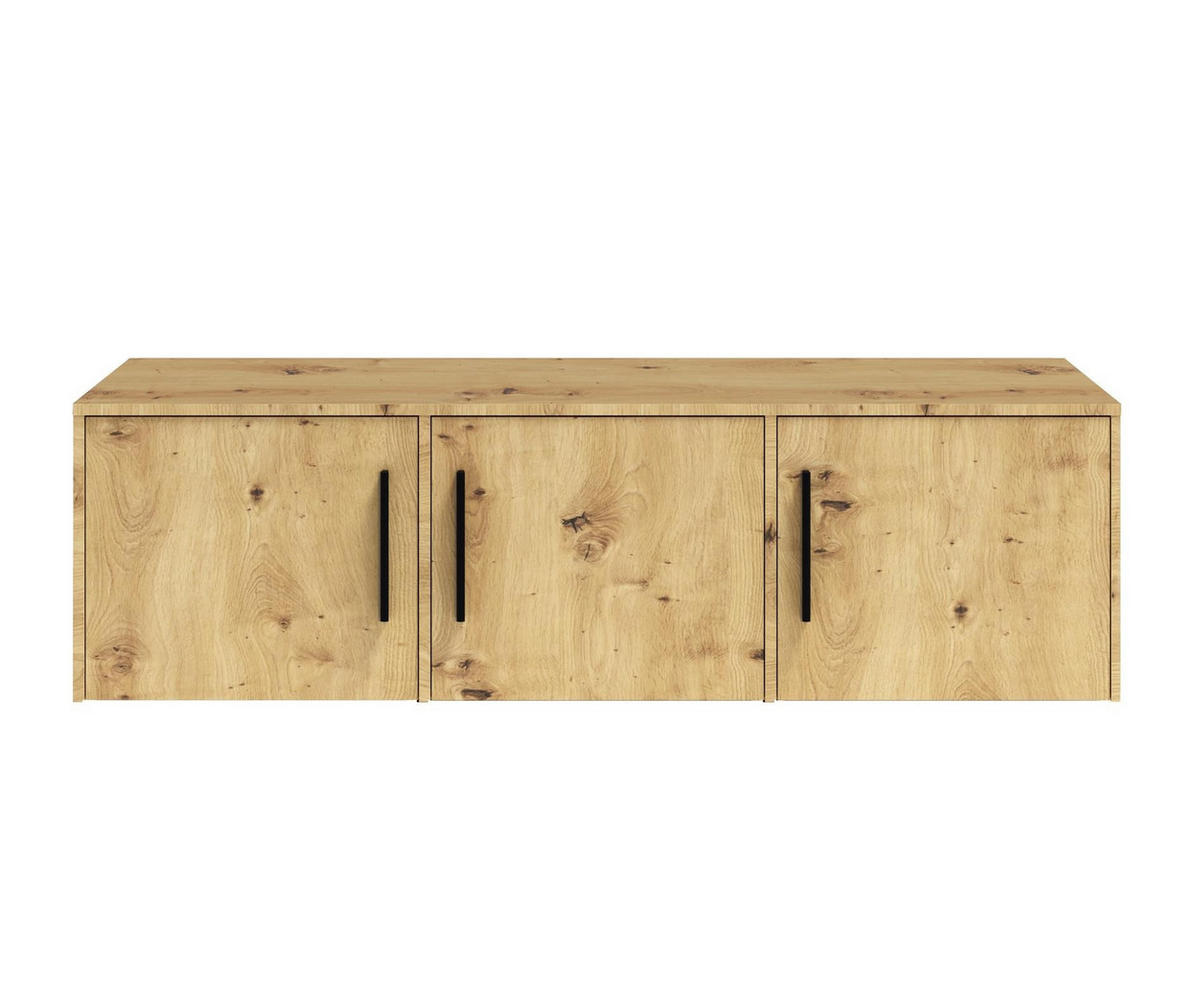 KLEIDERSCHRANK Maxivo Artisan Eiche, dreitüriger Kippschrank mit Schubladen und Spiegel, Erweiterung - Schwarz/Eiche Artisan, Holzwerkstoff (150/248/59cm) - Bettso