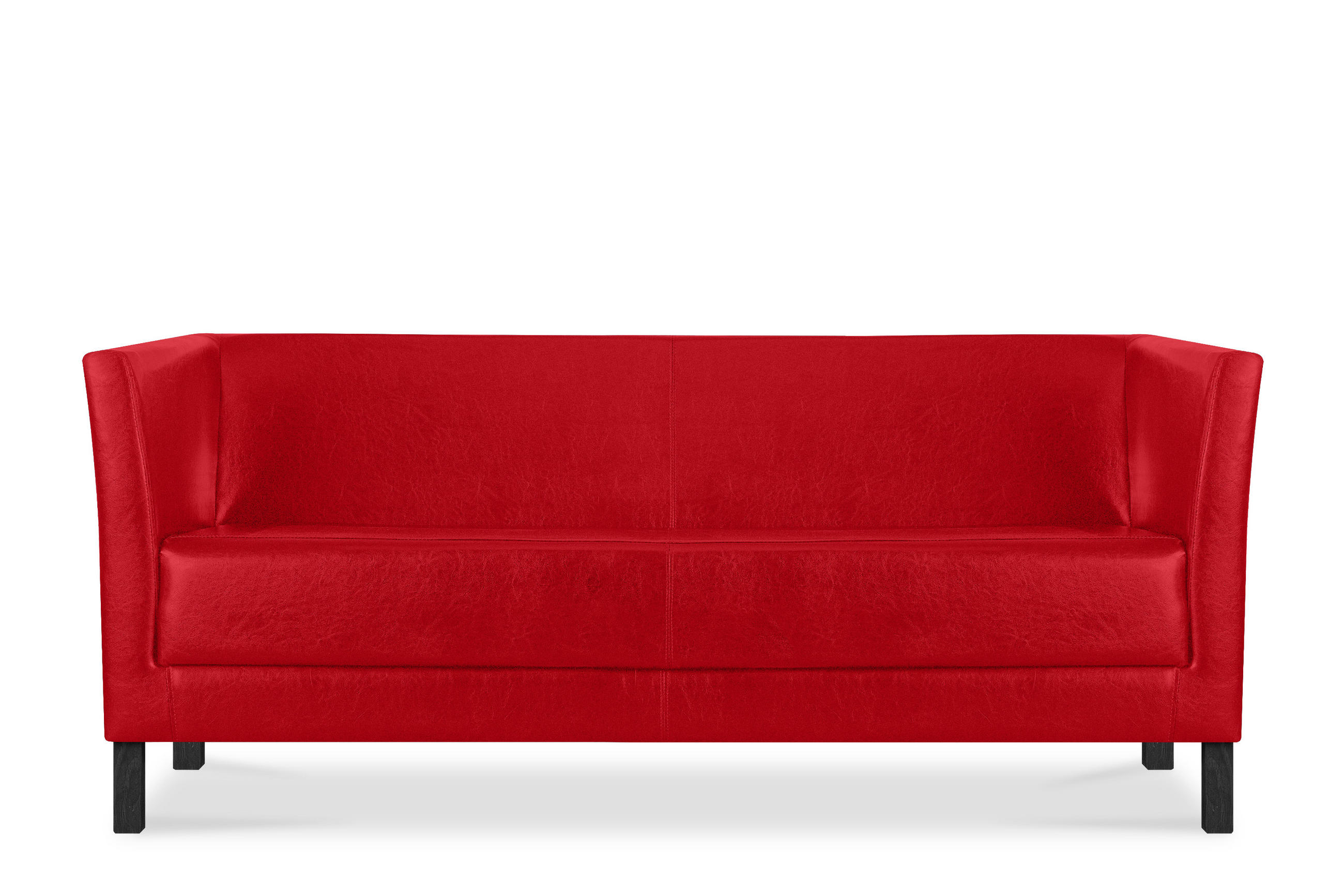 3-SITZER-SOFA ESPECTO Lederoptik, rot - Rot/Schwarz, Textil (67/71/171cm) - KONSIMO®