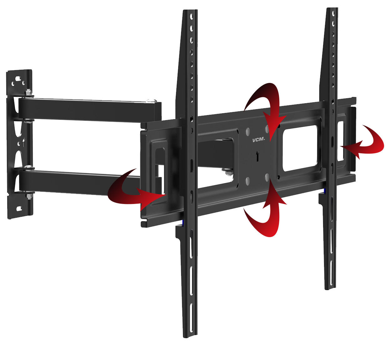 TV-WANDHALTER Schwarz - Schwarz, Holzwerkstoff (42/64/8cm) - ebuy24