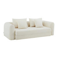 3-SITZER Schlafsofa als Chaiselongue, Bouclé-Stoff Beige – CATONO - Beige, Textil (240/87/111cm) - Vente-Unique