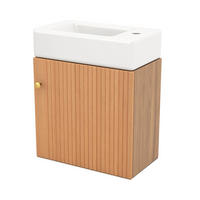 BADMÖBEL Set mit Keramikbecken,Waschtisch mit Unterschrank Braun - Braun, Holz/Keramik (26/56/46cm) - PARAFTA HOME