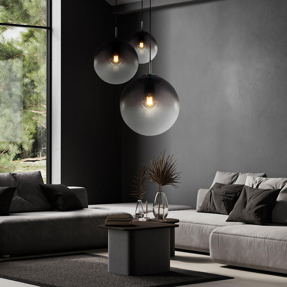 LED HÄNGELEUCHTE VARUS Grau Chrom - Grau, Glas (51/51/120cm) - Globo Lighting