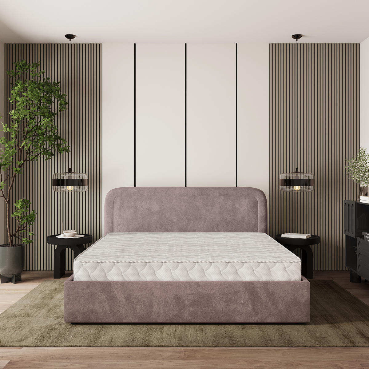 ČALOUNĚNÁ Postel BENIRA 160x200 cm Pudrově růžová - světle růžová, kompozitní dřevo/textil (160/200cm) - MASSENO