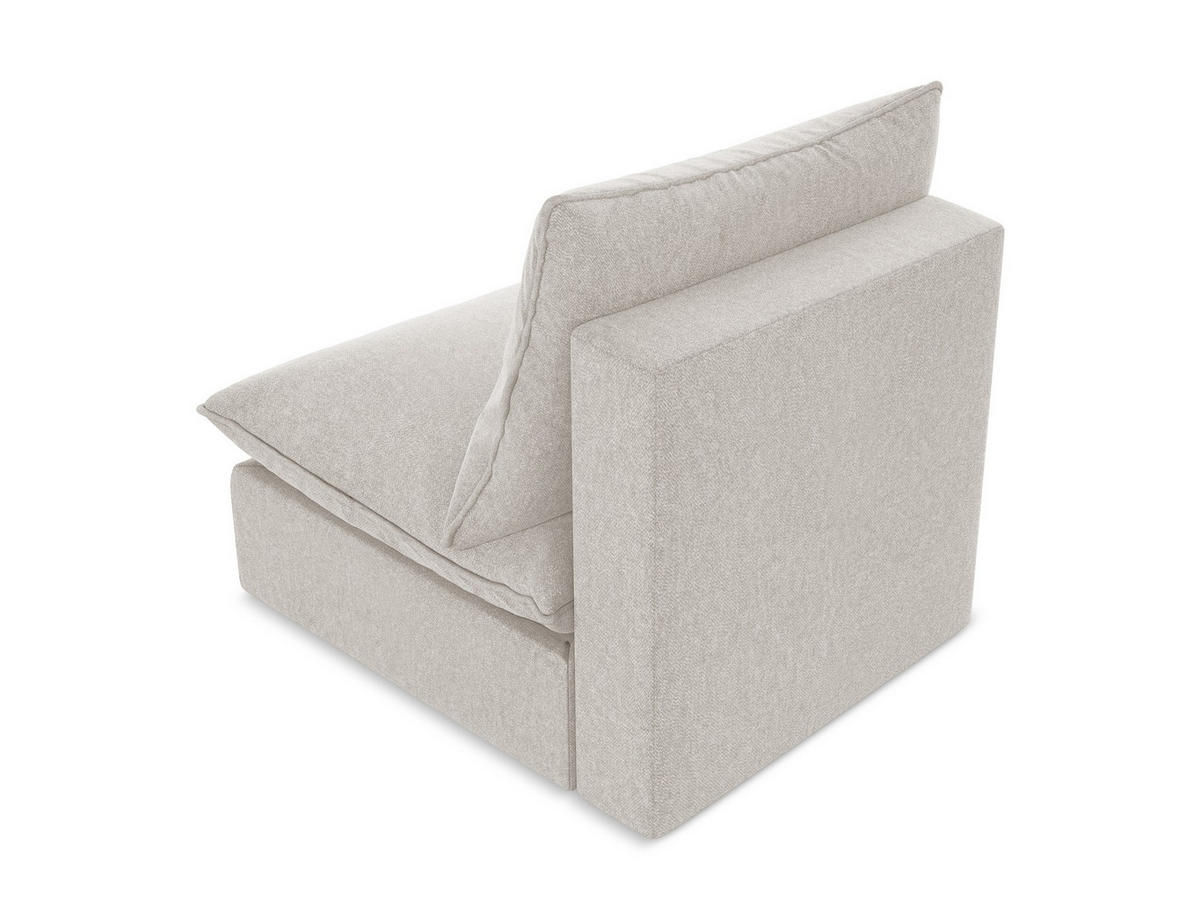 SOFAELEMENT Samt Stoff Beige - Hellbraun/Schwarz, Holzwerkstoff/Kunststoff (75/77/90cm) - Makamii