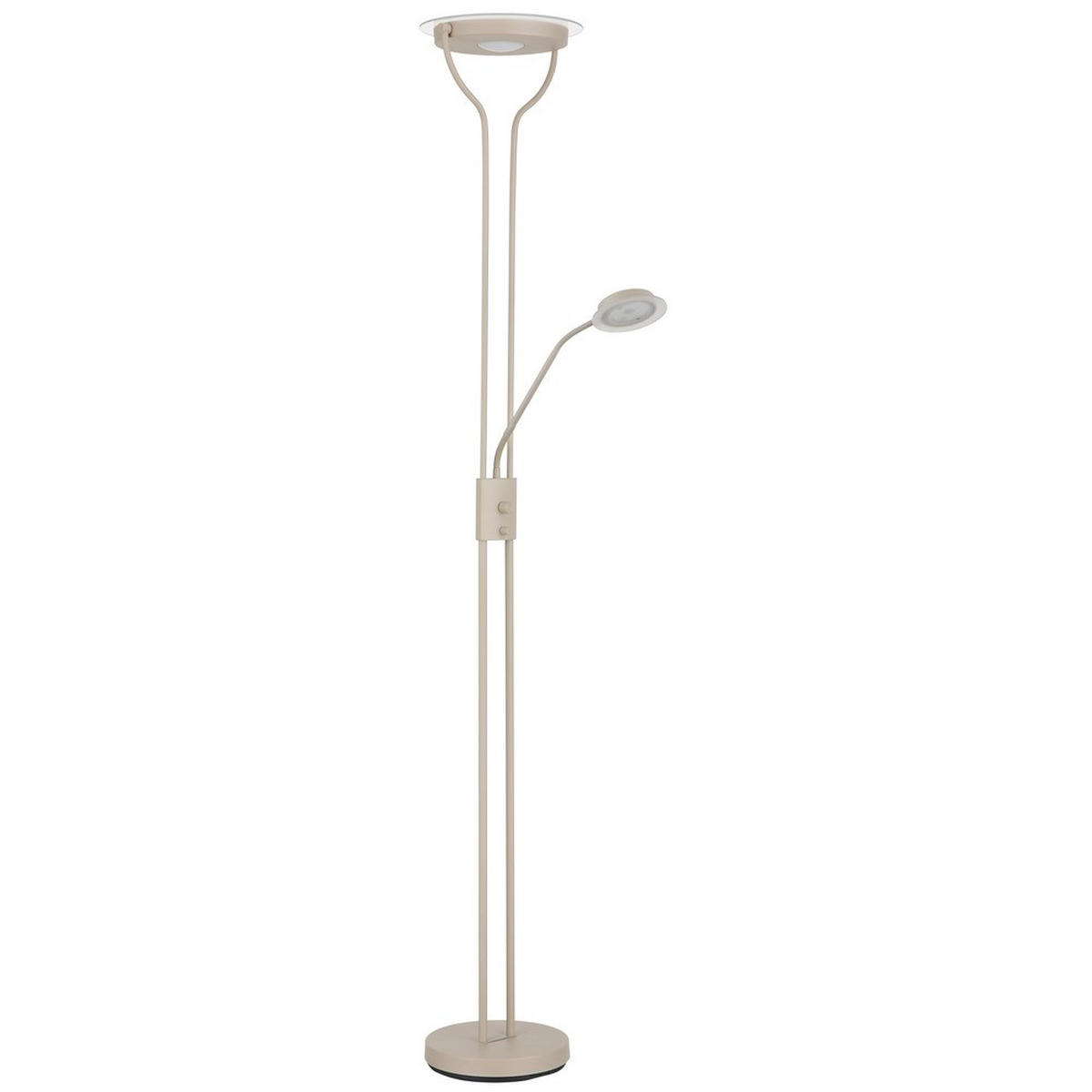 LED STEHLEUCHTE Briant Metall Glas Beige Dimmbar - Beige, Glas (28/25.5/180cm) - Globo Lighting
