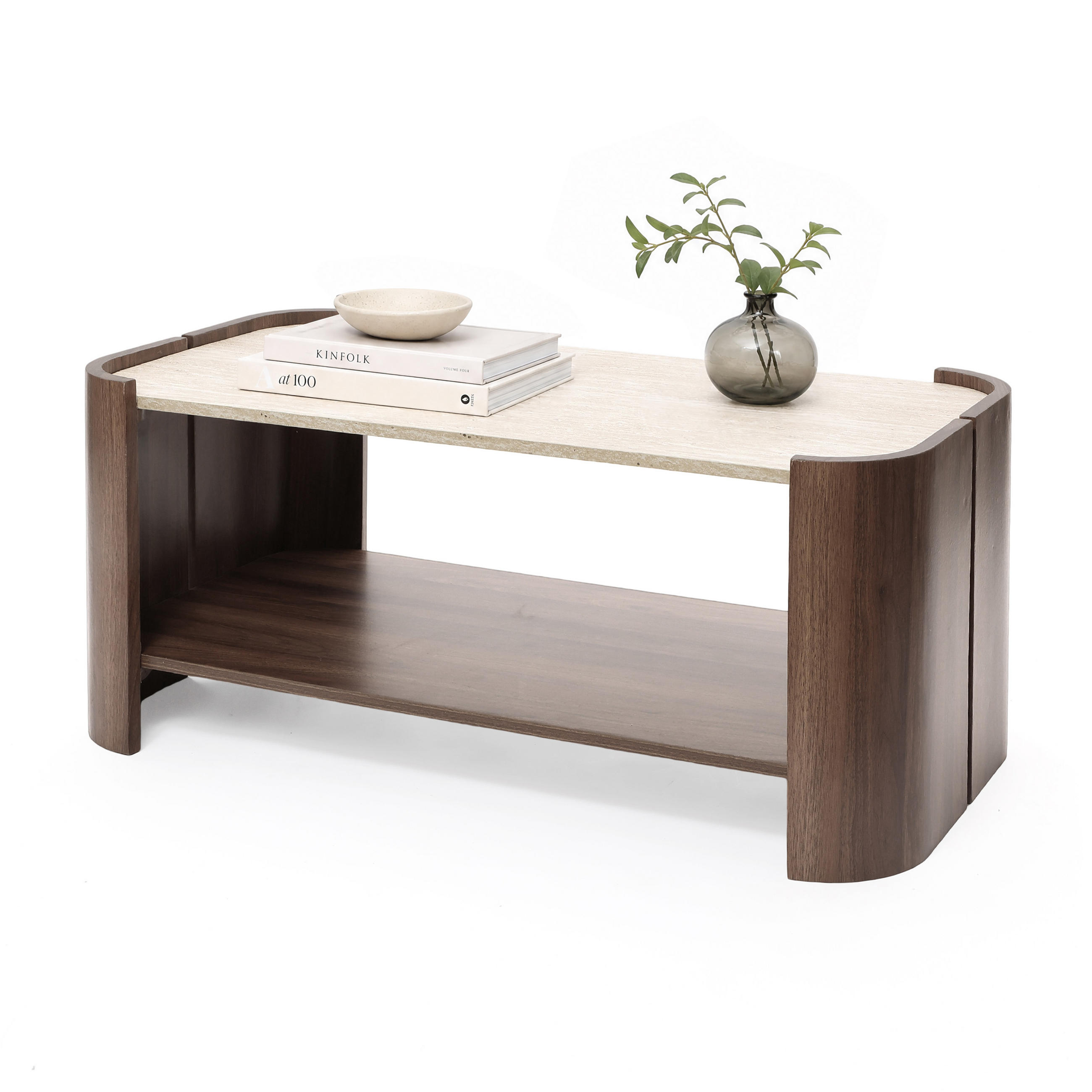 Hometopia Couchtisch Walnuss 104x43x54 cm
