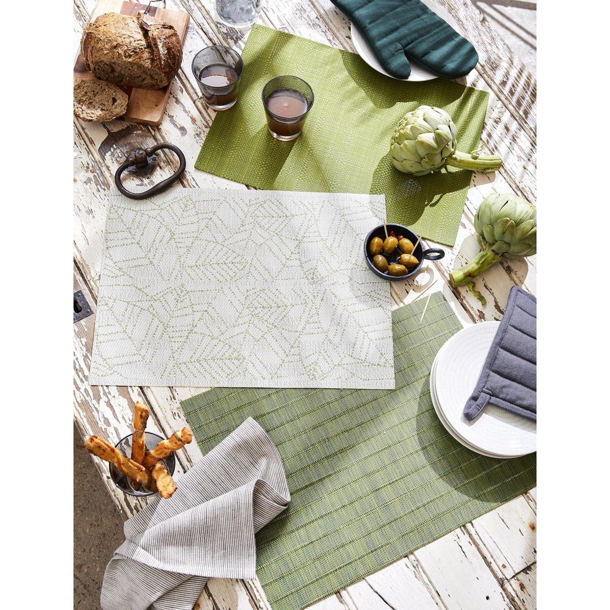 TISCHSET Canna eukalyptus 33 x 45 cm - Grün, Textil (33/45cm) - Winkler