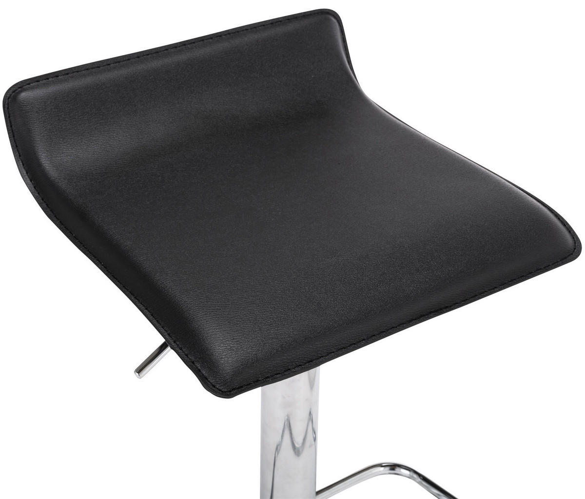BARHOCKER 2er Set Lederlook schwarz - Chromfarben/Schwarz, Textil/Metall (38/65/41cm) - CLP