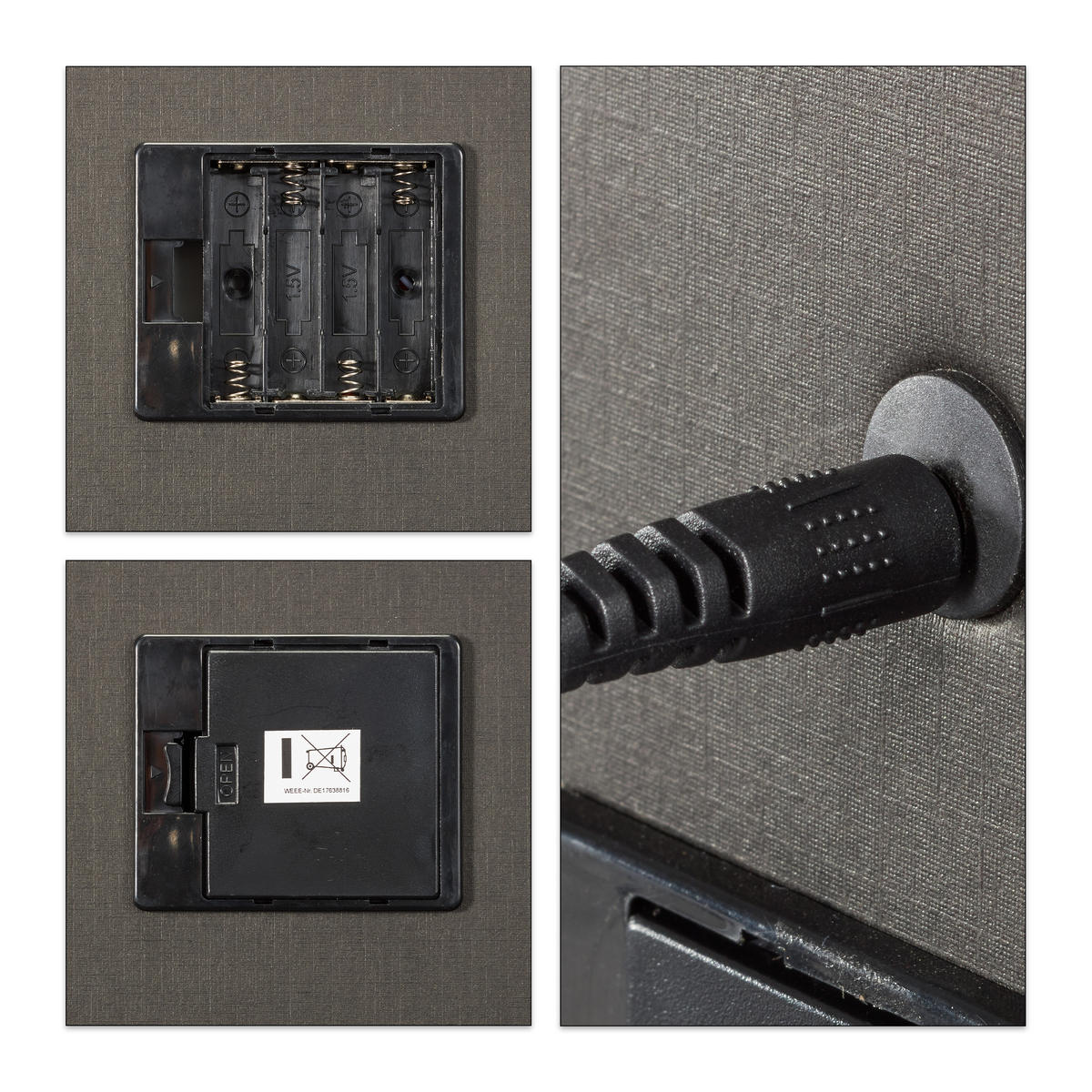 HOLLYWOODSPIEGEL - Schwarz, Glas/Metall (30/35/6cm) - Relaxdays