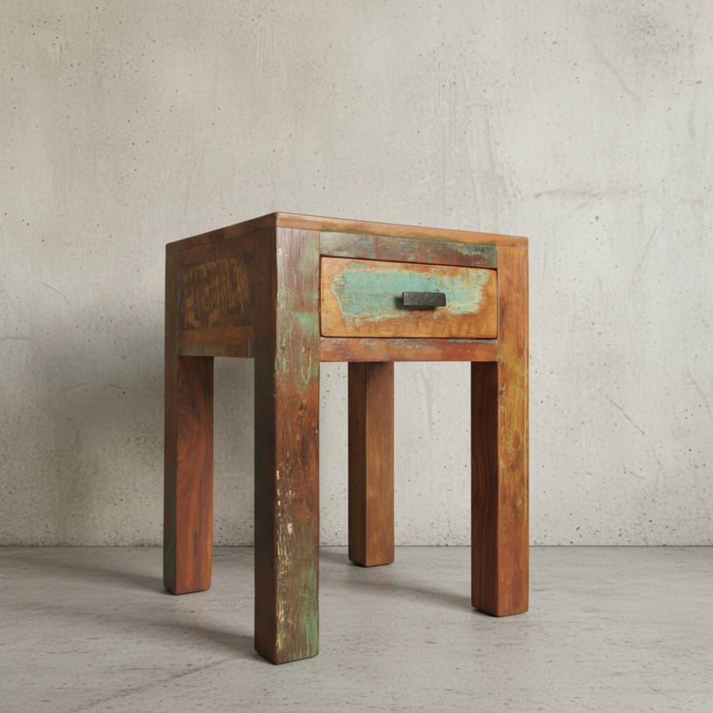 NACHTTISCH – Mango Massivholz Shabby Chic 40x40x55 cm - Braun, Holz (40/40/55cm) - KADIMA DESIGN
