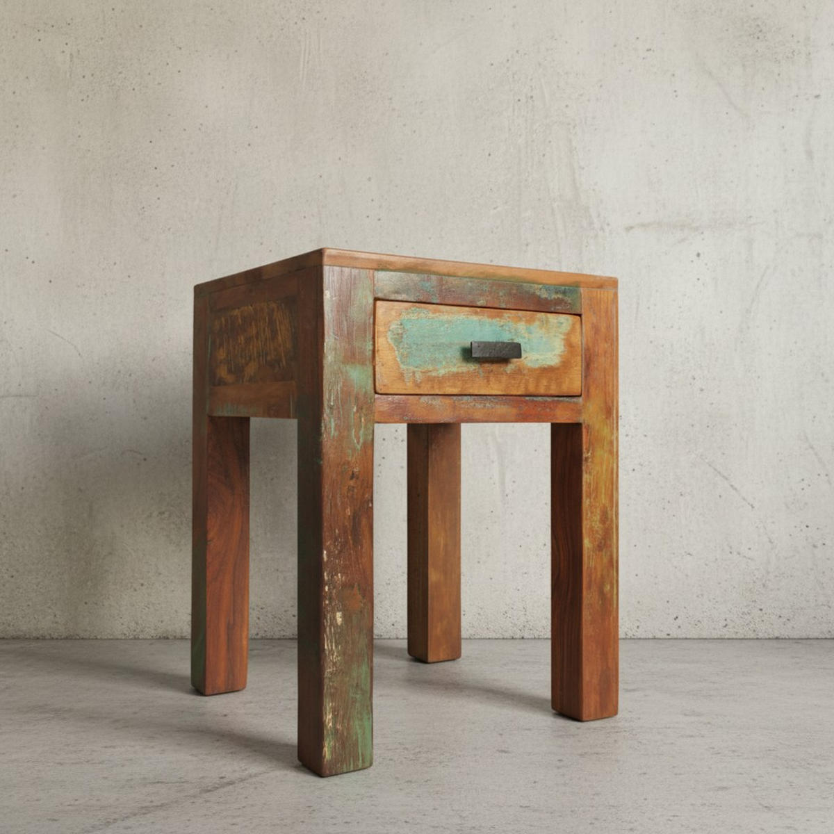 NACHTTISCH – Mango Massivholz Shabby Chic 40x40x55 cm - Braun, Holz (40/40/55cm) - KADIMA DESIGN