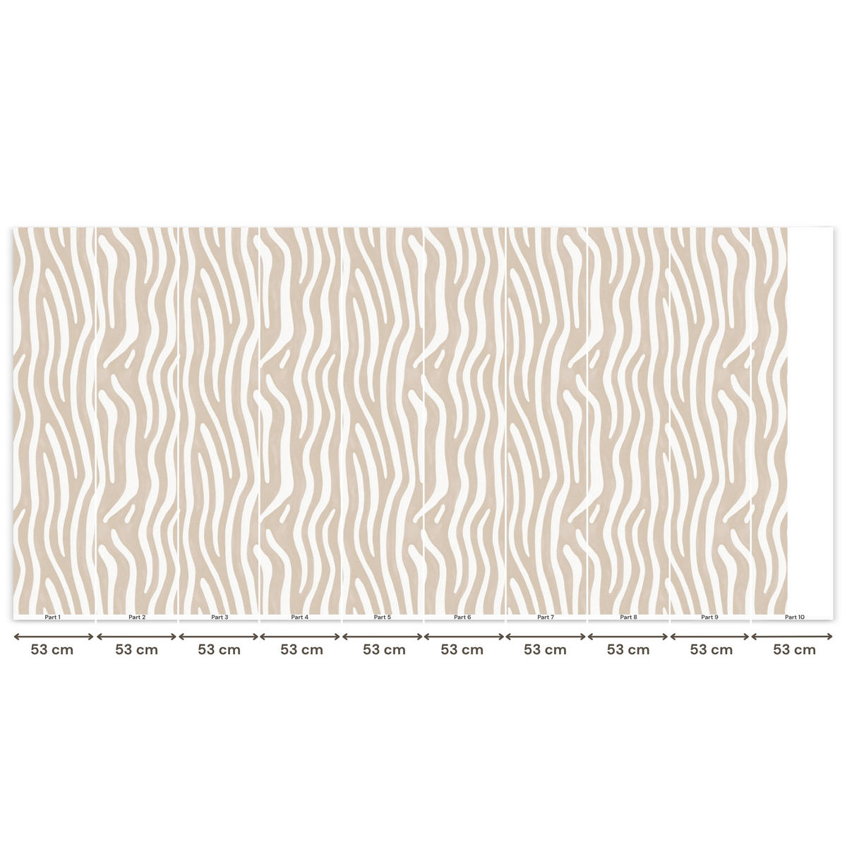 TAPETE - Abstrakt - Zebra - Beige - 500x240 cm - Beige, Papier (500/240cm) - OnlyWow