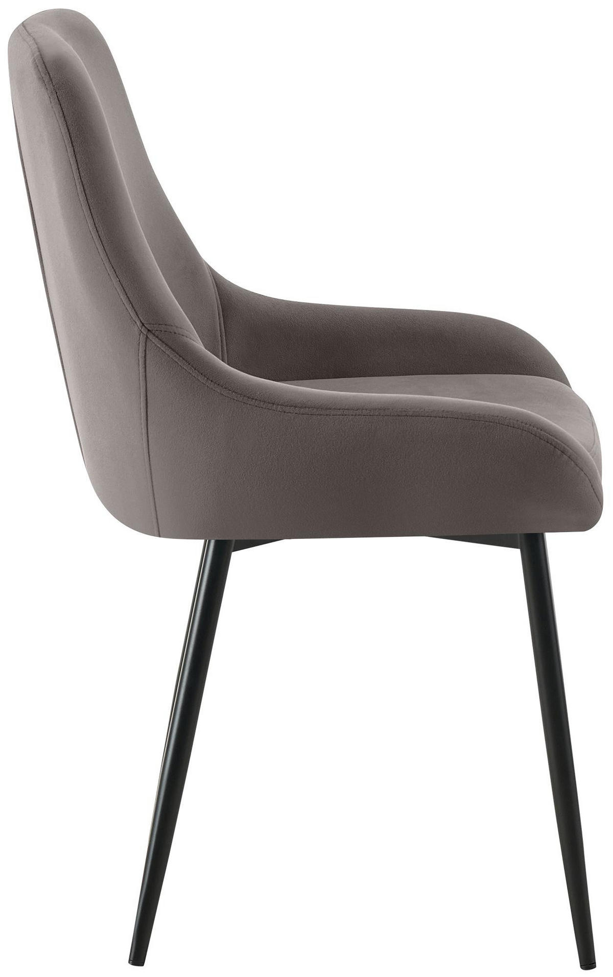 ESSZIMMERSTUHL 2er Set Samt Anthrazit - Anthrazit/Schwarz, Textil (50/86/53cm) - CLP