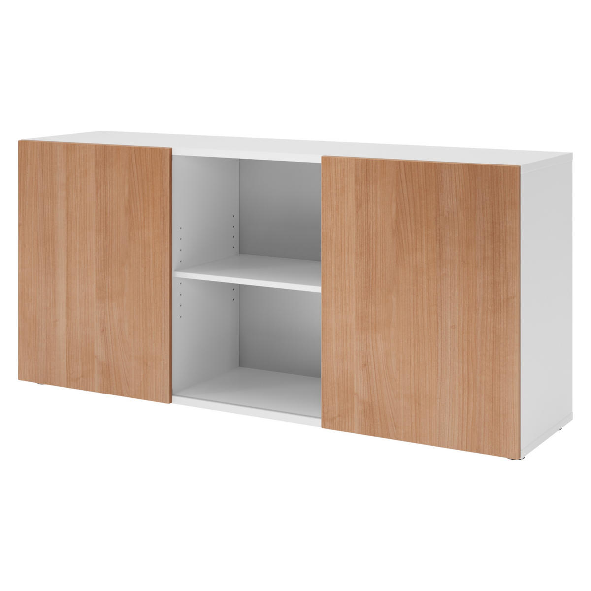 SIDEBOARD mit Schwebetür 42/160/74,8 cm in Weiß/Nussbaumfarben - Nussbaumfarben/Weiß, Holzwerkstoff (160/74.8/42cm) - bümö