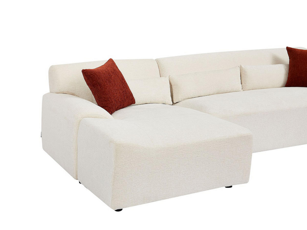 ECKSOFA - Ecke links - Chenille-Stoff - Beige - OVILIO - Beige, Textil (293/151cm) - Vente-Unique