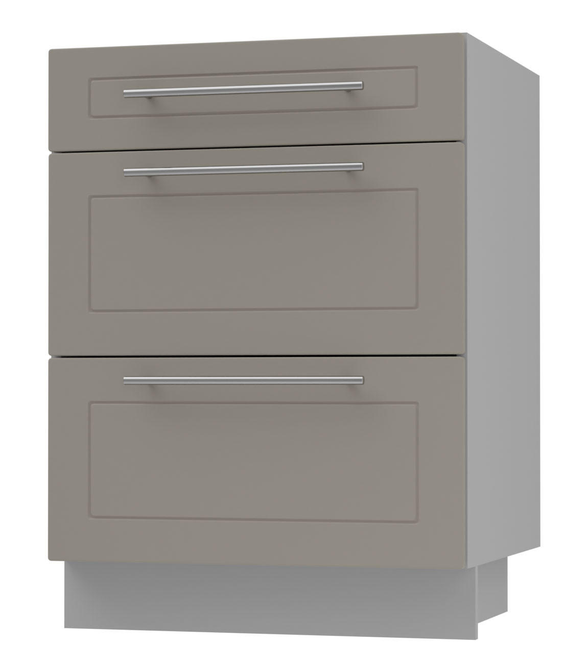 Feldmann-Wohnen Schubladenunterschrank Beige, Grau 60x82x50 cm