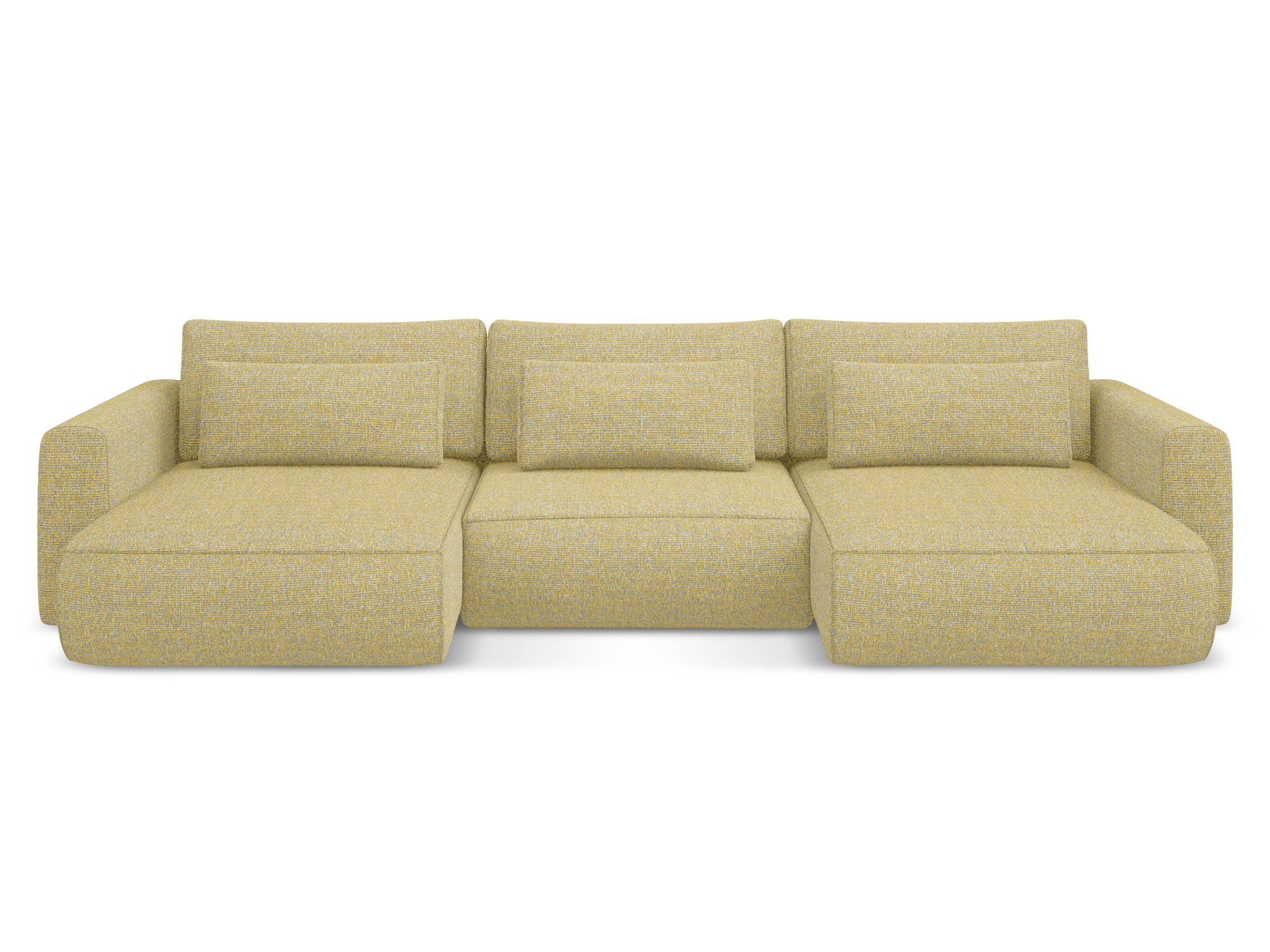 WOHNLANDSCHAFT Strukturstoff Stoff Gelb - Currygelb/Gelb, Kunststoff/Textil (340/82/149cm) - Makamii