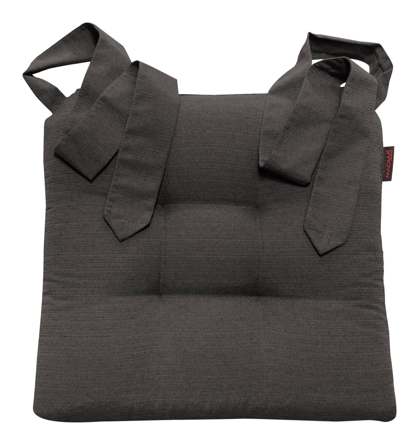 STUHLKISSEN Fino mit Schleifenband 2er Set anthrazit - Anthrazit, Textil (46/42/7cm) - Magma Heimtexx