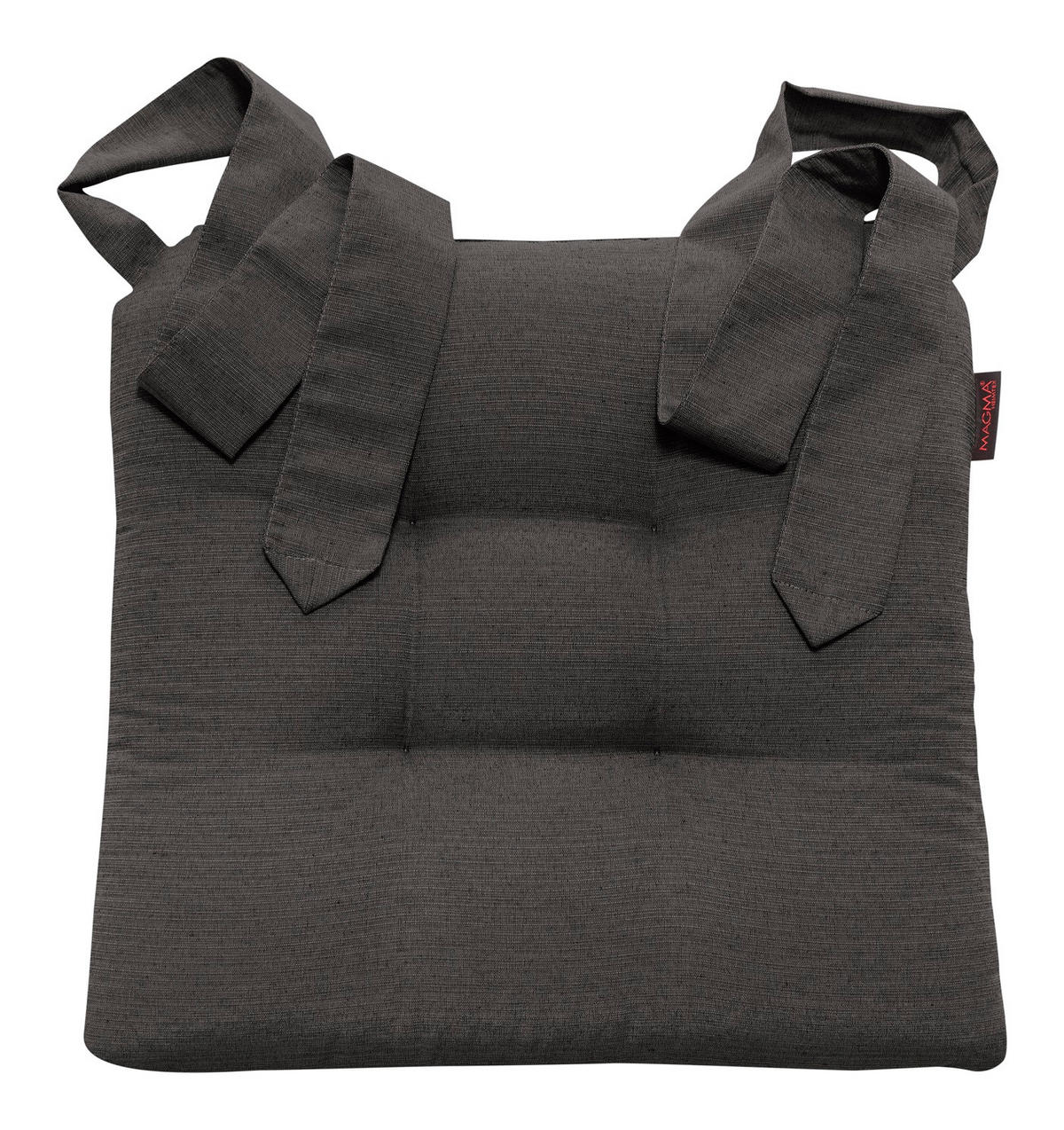 STUHLKISSEN Fino mit Schleifenband 2er Set anthrazit - Anthrazit, Textil (46/42/7cm) - Magma Heimtexx
