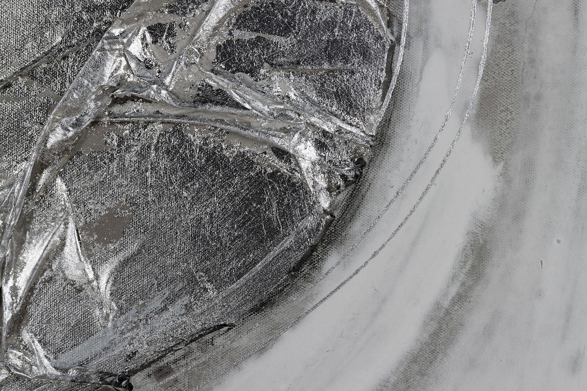 ACRYLBILD HANDGEMALT 80/80 cm - Weiß, Holz/Textil (80/80cm) - KUNSTLOFT