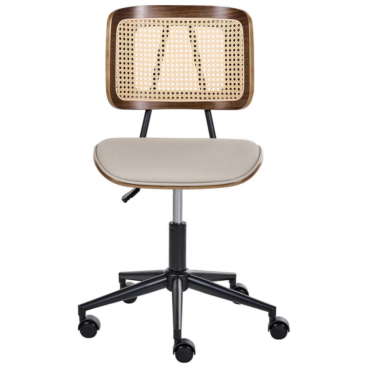 SCHREIBTISCHSTUHL Kunstleder Taupe Ardo - Taupe, Kunststoff (66/80/66cm) - Beliani