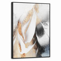 LEINWAND Bilder mit Rahmen - Luxus - Abstrakt - Gold - Weiß - 50x70 - Goldfarben, Textil (50/70cm) - MuchoWow