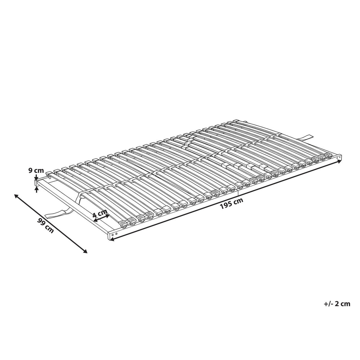 LATTENROST 90/200 cm Liry - Hellbraun/Braun, Holz (90/200cm) - Beliani