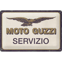 BLECHSCHILD 20/30 cm Moto Guzzi Servizio - Multicolor, Metall (30/20/0.2cm) - Nostalgic-Art