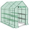 FOLIENGEWÄCHSHAUS, für Frühbeet Gemüse Blumen, 143 x 195 x 215 cm - Grün, Textil/Metall (143/195/215cm) - Woltu