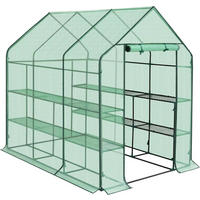 FOLIENGEWÄCHSHAUS, für Frühbeet Gemüse Blumen, 143 x 195 x 215 cm - Grün, Textil/Metall (143/195/215cm) - Woltu