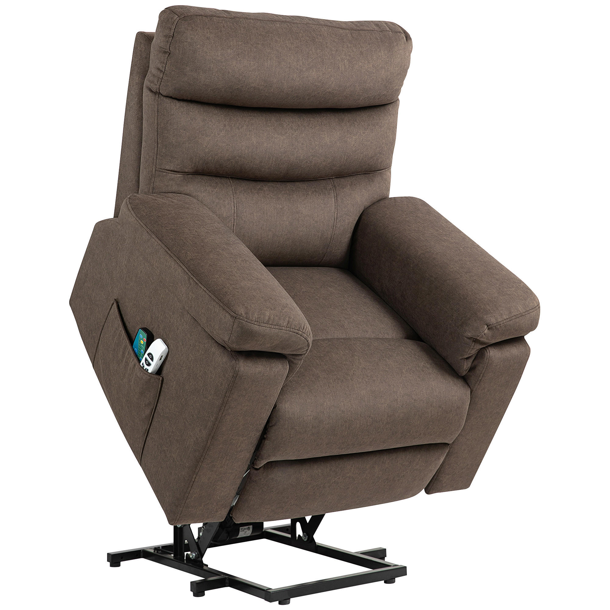 AUFSTEH-MASSAGESESSEL,HEIZUNG zwei Motoren,dunkelbraun - Braun, Textil (93/102/101cm) - Vallsero