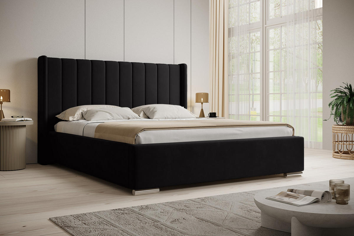 POLSTERBETT PAMBRIA 160x200 cm, Graphit - Graphitfarben, Textil (200/160cm) - Fedve