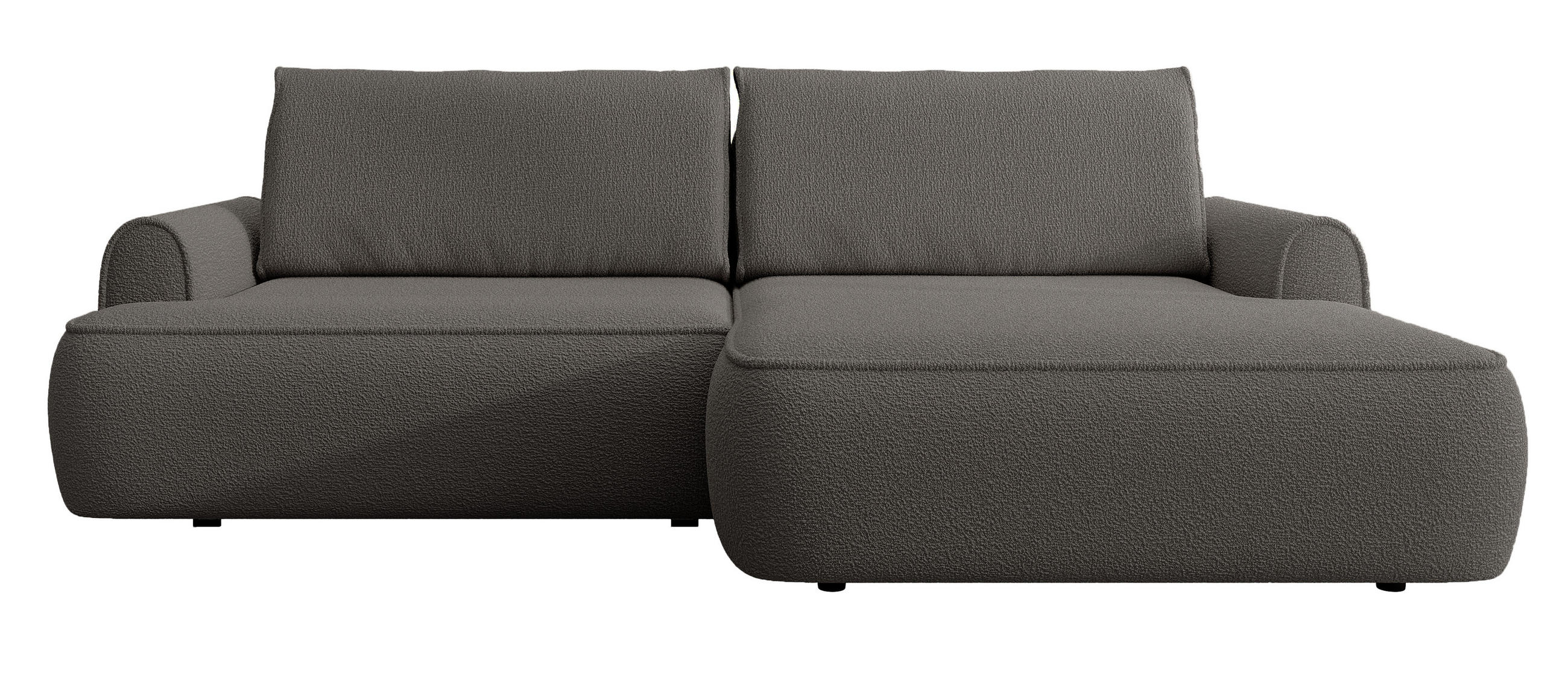 ECKSOFA 250 cm Mareno mit Bettkasten, Schlaffunktion, Rechts, Dunkelgrau - Dunkelgrau, Holz (146/250cm) - Emporius