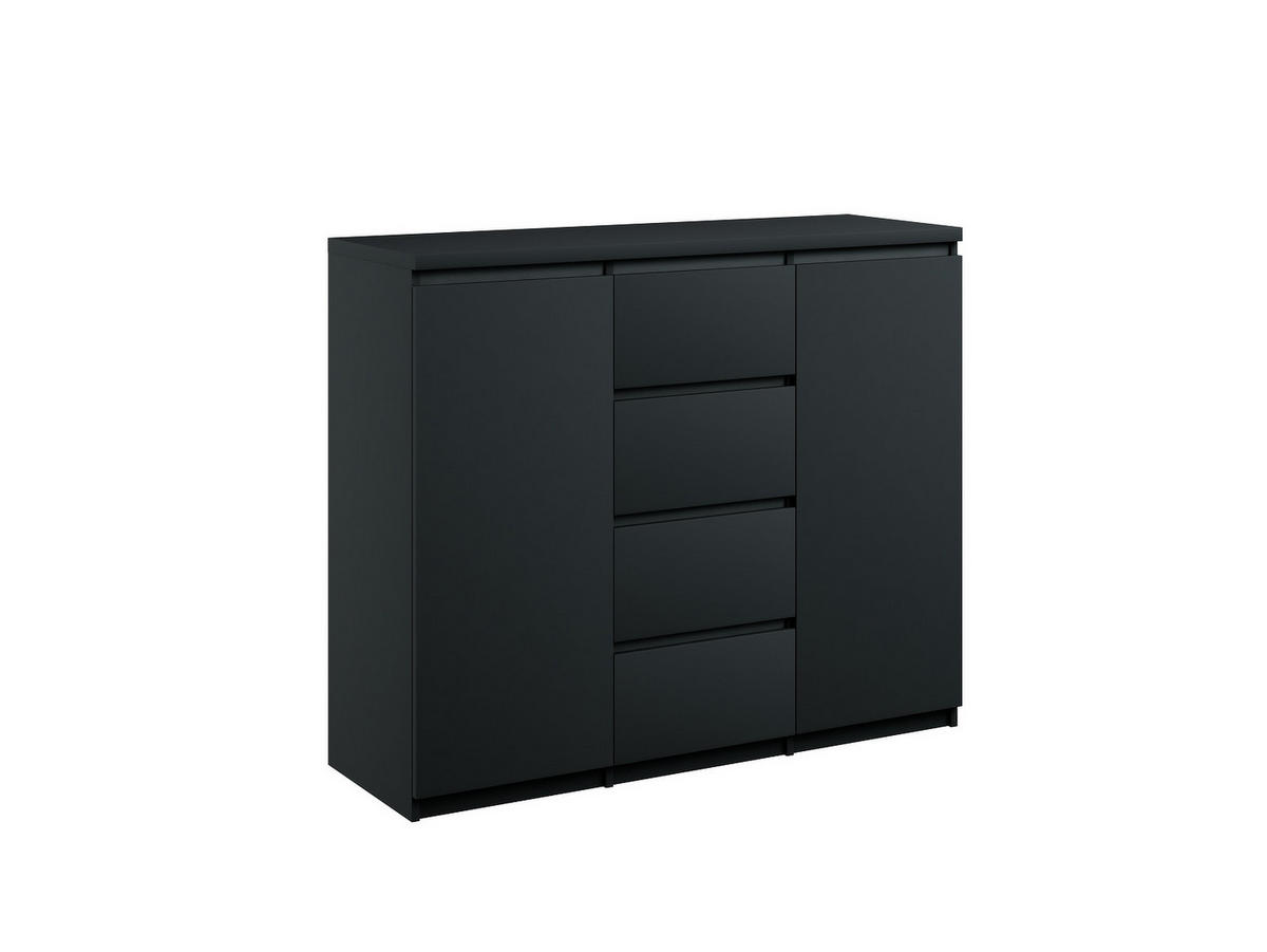 KOMMODE 2d4s 140 Schwarz mat - Schwarz, Holzwerkstoff (140/99/35cm) - roe furniture