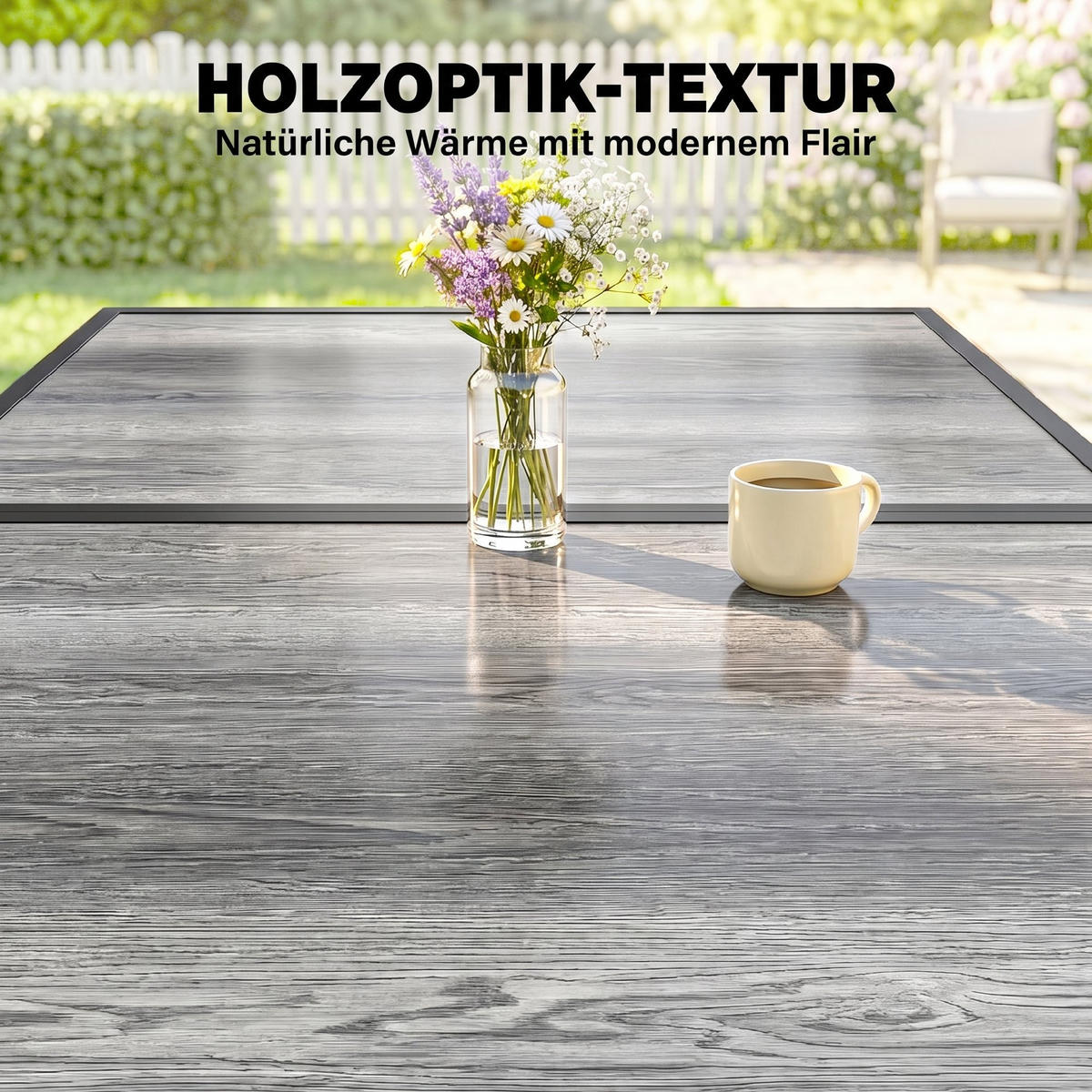 GARTENTISCH,GRAU,1 Stück - Grau, Naturmaterialien (150/80/74cm) - GiPP
