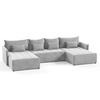 WOHNLANDSCHAFT Leno U - Grau, Holz/Textil (365/80/180cm) - Sofnet