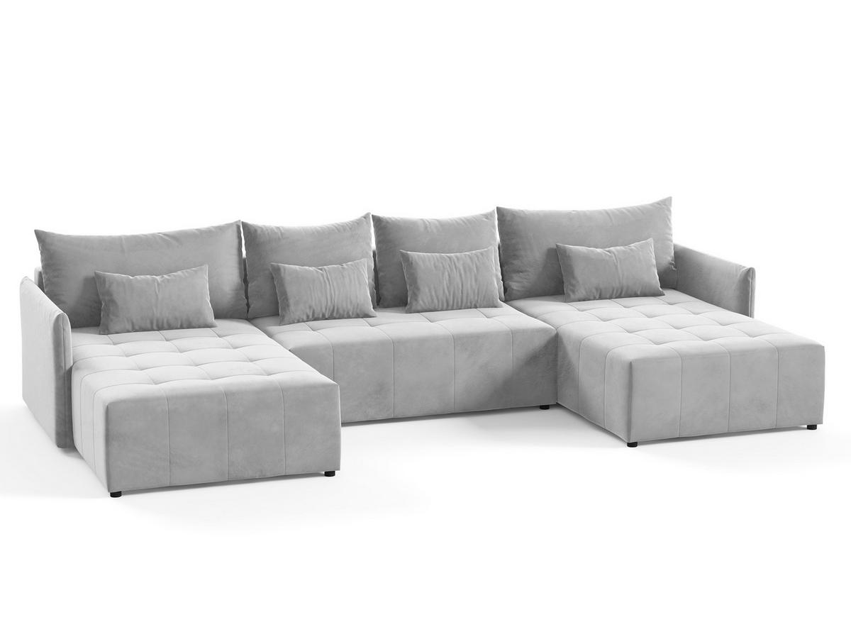 WOHNLANDSCHAFT Leno U - Grau, Holz/Textil (365/80/180cm) - Sofnet