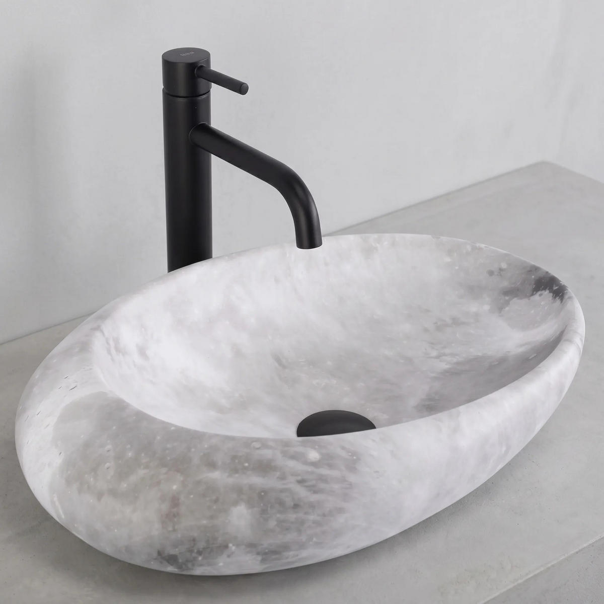 AUFSATZWASCHBECKEN Rea Roxy C Stone L.grey - Weiß, Keramik (31/13.5/49cm) - REA