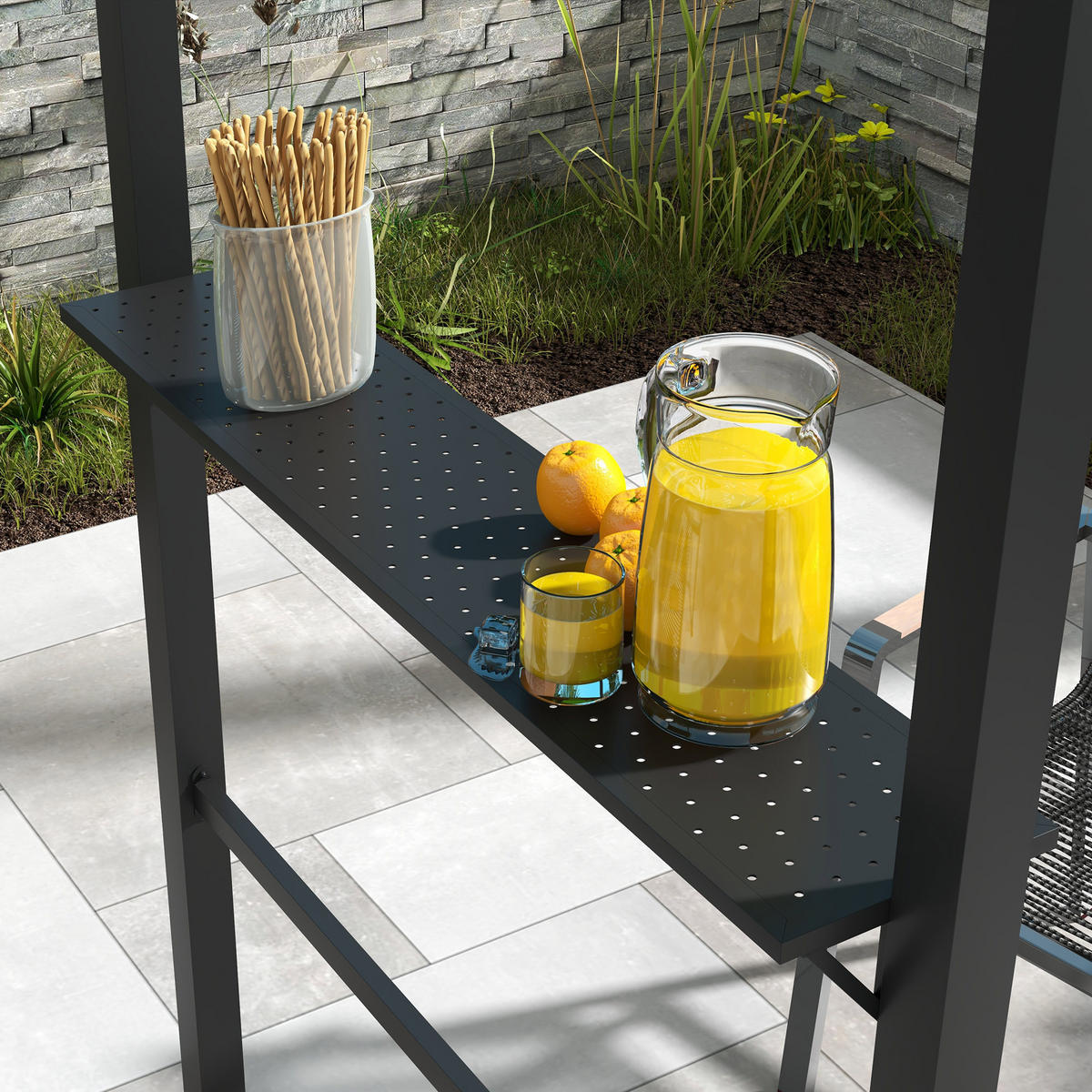 GRILLPAVILLON 1,1 x 2,3 m, Khaki - Braun, Metall (110/235/233cm) - ComfortXL