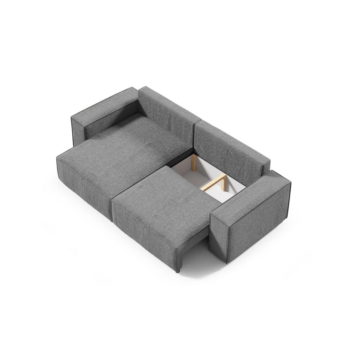ECKSOFA Schlaffunktion Sekwana mini Dunkelgrau - Dunkelgrau, Textil (148/257cm) - Fedve