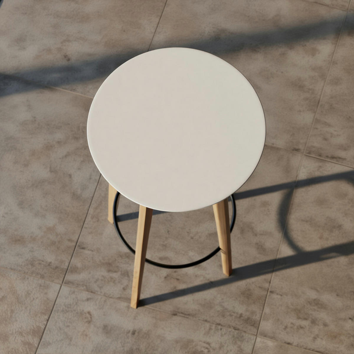 BARTISCH – Skandinavisch, Eiche, rund, 50 kg Belastbarkeit - Weiß/Braun, Eichenholz/Holz (60/110/60cm) - KADIMA DESIGN