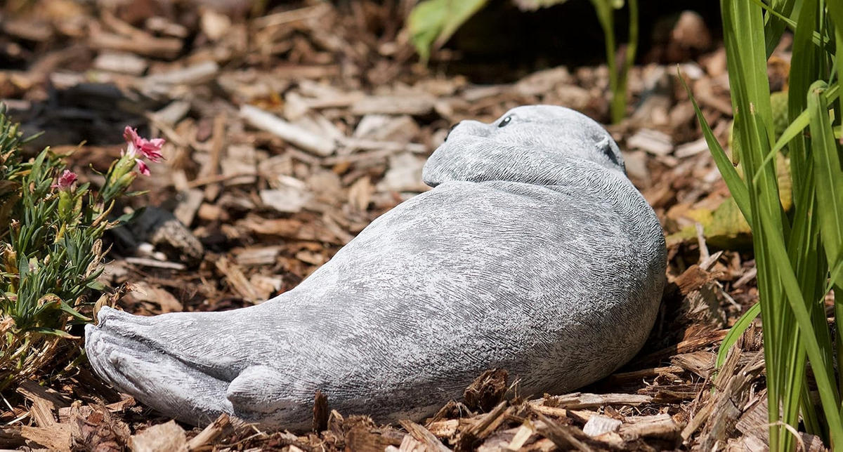 STEINFIGUR Robbe Flosse, frostfest, massiver Steinguss - Grau, Stein (32/11/16cm) - stoneandstyle