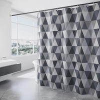 DUSCHVORHANG Triangle Muster beschwerter Saum mit Haken - Multicolor, Textil (200/180cm) - MCBOSON