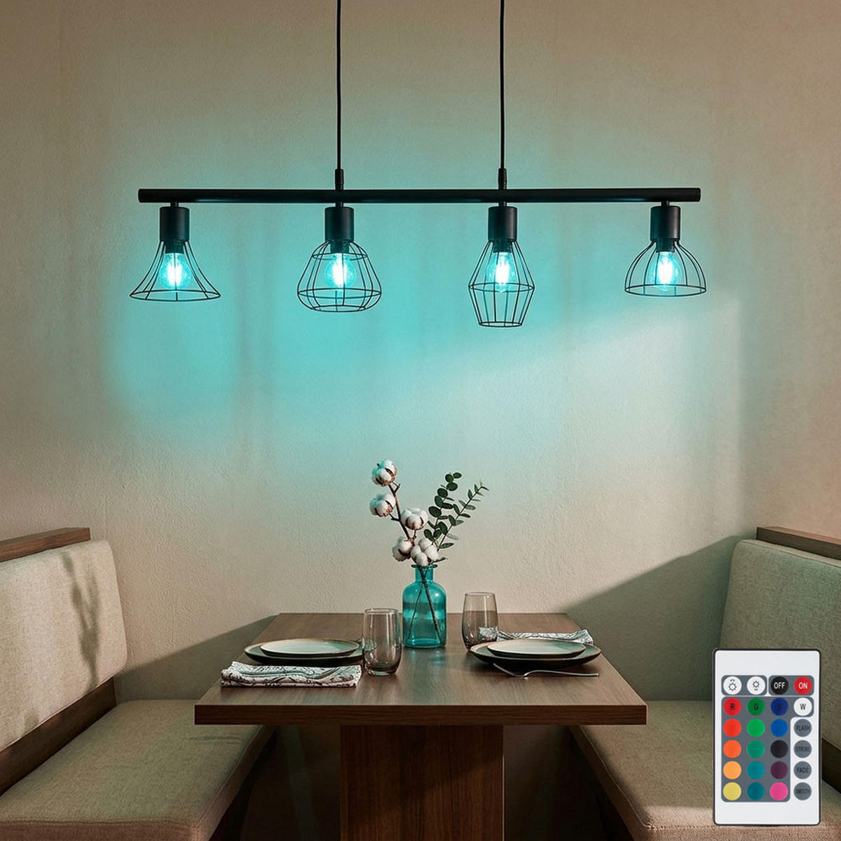 LED HÄNGELEUCHTE BALI Metall Schwarz - Schwarz, Metall (75/13/150cm)