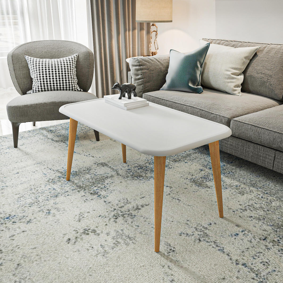 COUCHTISCH Bohemia - Weiß, Holzwerkstoff (89.5/48.5/46.5cm) - Decorotika