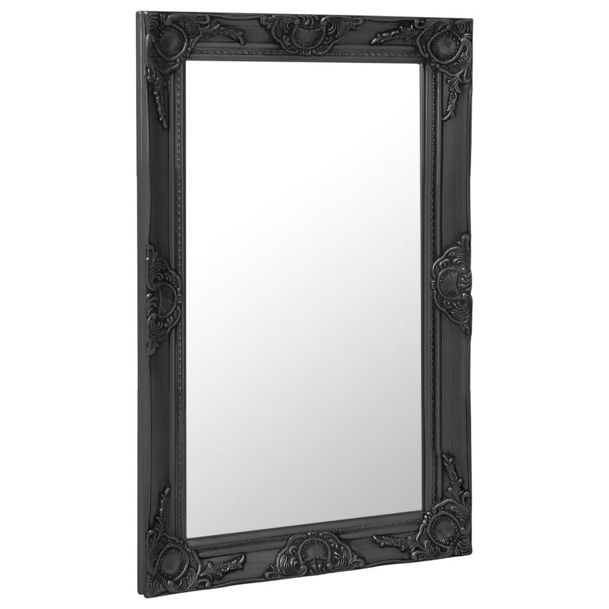 WANDSPIEGEL im Barock-Stil 50x80 cm Schwarz - Schwarz, Holz (50/1/80cm) - furnicato