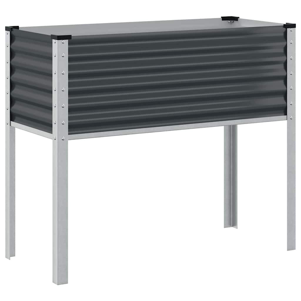 GARTEN-PFLANZGEFÄSS Anthrazit 100/45/90 Cm Stahl - Anthrazit, Metall (41/90/100cm) - vidaXL