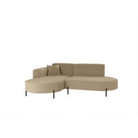 ECKSOFA L-Form Designer Modena Rein Stoff Quelle Hellbraun Links - Hellbraun, Holz/Textil (165/236cm) - Kaiser Möbel